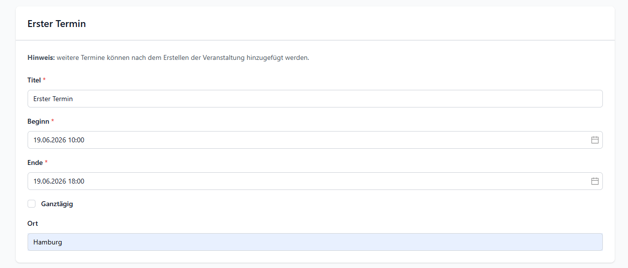 Erster Termin